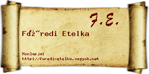 Füredi Etelka névjegykártya